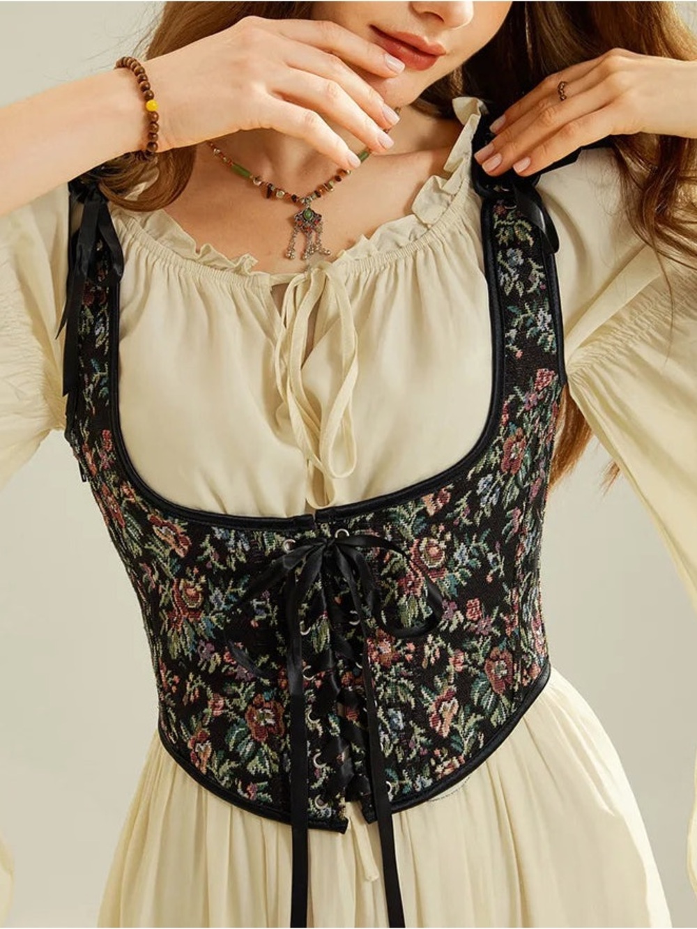 Scarlet Darkness Floral Lace Corset NWT